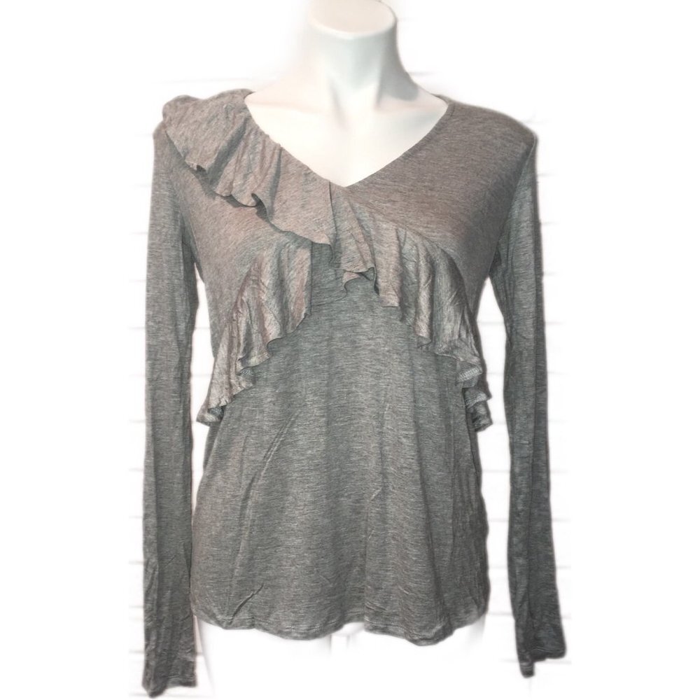 Mustard Seed Ruffle 3/4 sleeve Tee Medium NWT